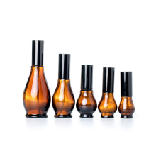 10ml 20ml 30ml 50ml 100ml gourd amber skincare cosmetic glass lotion bottle with pump